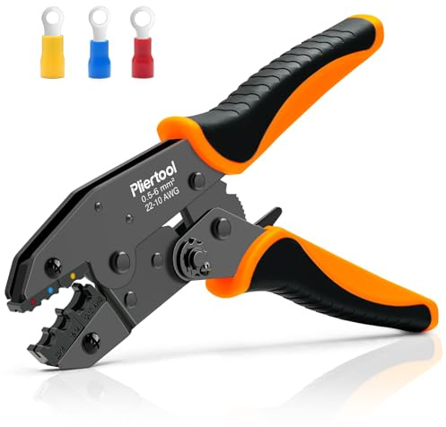 Crimping Tool for Insulated Electrical Wire Connectors AWG 22-10 Ratchet Crimper Tools Racheting Crimping Tools Available for Insulated Connectors and Wire Terminal