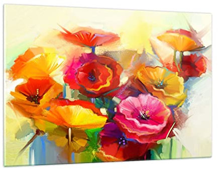ARTTOR Wandbilder Dekoration Wohnzimmer Blumen Frühling Flora Garten Bilder auf Glas 120x80cm Glasbild Schlafzimmer Küche Deko Wand Kunstdruck Art Groß XXL Wanddeko Bild im Glas Modern GAA120x80-2877