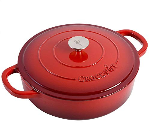 Crock-Pot Crock Pot Artisan Enameled Cast Iron Braiser W/Lid, 5 Quart, Scarlet Red