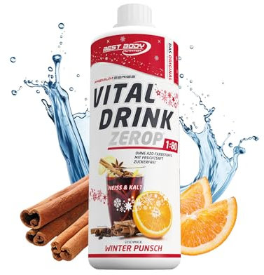Best Body Nutrition Vital Drink ZEROP® - Winter Punsch Limited Edition, Original Getränkekonzentrat - Sirup - zuckerfrei, 1:80 ergibt 80 Liter Fertiggetränk, 1000 ml