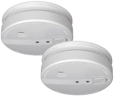 Lot de 2 détecteurs de fumée connectables avec connexion 230 V + batterie de réserve, signal d'alarme 85 dB