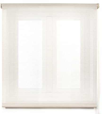Blindecor Belmont estor enrollable tejido translúcido brillante - Beige, 190 x 270 cm (Ancho por Alto). Tamaño de la Tela 187 x 265 cm. Estores para ventanas