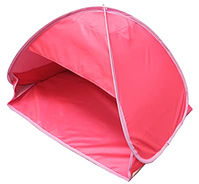 Strandzelt Automatisches Pop-Up-Sonnenschutz, Kopfstützenvorhang, Sofortiger Strandschutz, Einfach Aufzubauendes, Wasserdichtes, Leichtes Kopfstützenzelt (Rot,M)
