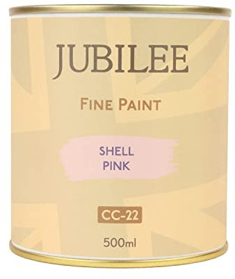 Guild Lane Jubilee Furniture Paint – Upcycle & Transform Wood, Metal & Glass – Soft Sheen Finish for Indoor & Outdoor – Durable & Easy to Apply Multi-Surface Paint (Shell Pink, 500ml)