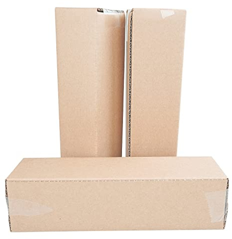PACK4YA 250 × 65 × 65 mm Långa korrugerade kartongboxar Royal Mail små paket postlådor för post, bruna postlådor för frakt, för små företag, förvaring eller presentförpackning (10 st)