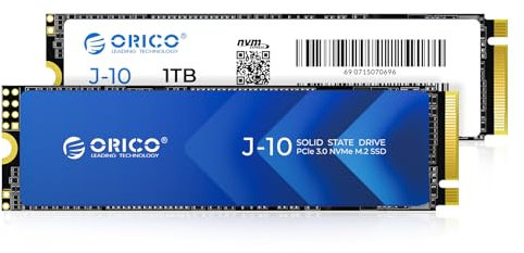 ORICO NVMe SSD 1TB M.2 with Heatsink, Up to 3100MB/s PCIe Gen3x4 2280 Internal Solid State Drive, SLC Cache 3D NAND, Compatible with Laptop and PC Desktops -J10