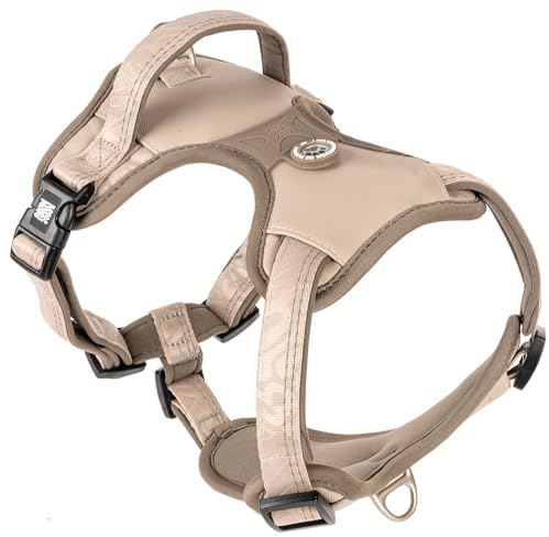 Max & Molly Sport Hundegeschirr Kleine Hunde mit Gotcha! Smart ID Sicherheitsanhänger, Matrix 2.0 Sand/S, Geschirr Hund Gepolstert & Reflektierend - Komfort für deinen treuen Begleiter