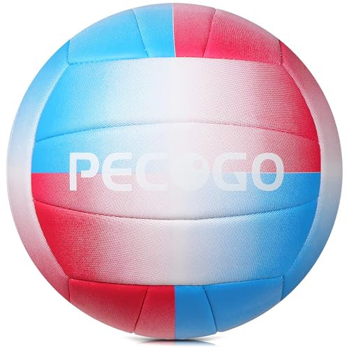 PECOGO Volleyball Größe 5 PU Leder Soft Indoor Outdoor Volleybälle Sport Training Spiel Spielball für Anfänger, Jugendliche, Erwachsene, 8.2