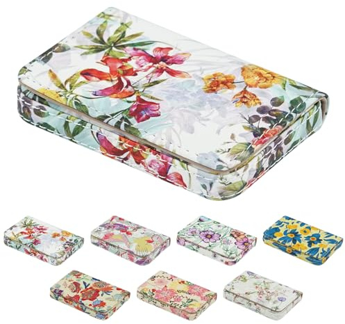 Business Card Holder,PU Leather Business Card Case Color Printing Pattern Card Holder Wallet,Pockets Magnetic Credit Card Holders for Men and Women - Flamingo