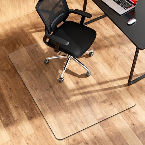 [Upgraded Version] Office Chair Mat for Carpet, 90cm x 120 - 3.5mm Thick Premium Chair Mats Hard Floor,Odorless, Easy to Clean with 4 Non-Slip Pads for Carpet & Hardwood Floor
