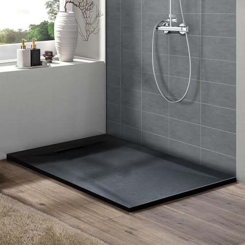 70'' L x 36'' W Shower Base with Drain Cover, White SMC Shower Tray For Bathroom, Waterproof Leakproof Modern Shower Pan