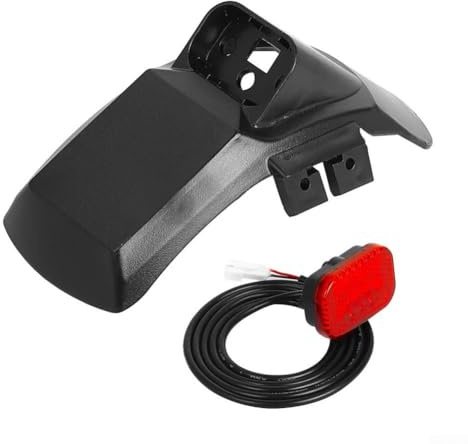 SiSinkal Guardabarros de rueda trasera con kit de soporte de luz trasera para scooter eléctrico Kukirin G2 Pro (2024), protección de guardabarros impermeable ABS/PC, cubierta negra para montar al aire