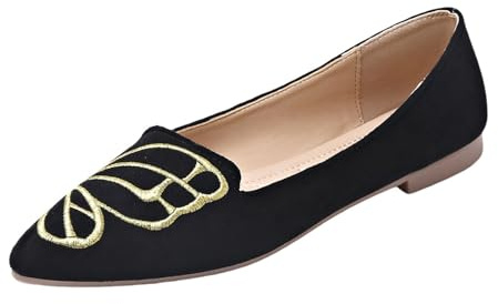 Dansskor dam platta – balettskor dam ventilerande bollskor fashionabla damskor minimalistiska sommarskor bekväma Mary Janes Loafer nötningsbeständiga All-Match slip-skor