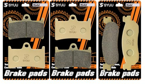 S SYUU Motocicleta Fibra de cobre delantero y trasero Pastillas de freno Compatible con Yamaha YZF R6 600 1999-2002 YZF R1 1000 2002-2003 FA252F FA275R