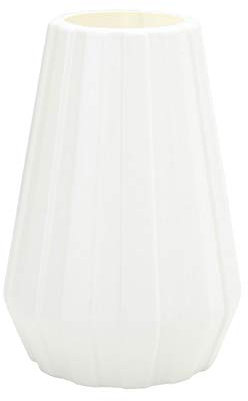 CUSROS Vase géométrique en plastique de style nordique pour pot de fleurs séchées pour la maison, le bureau, décoration blanc laiteux, taille unique