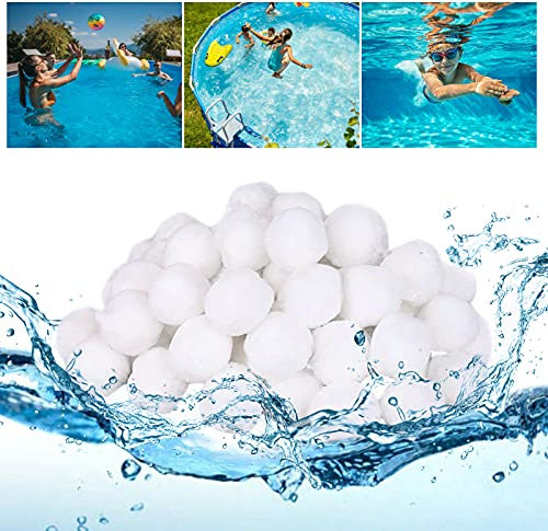 jiuzcare Bolas de Filtro Piscina 700g Filter Balls Filtrantes Remplazar Depuradora Piscina de Arena de Filtro para Bolas de Filtro e Arena de Acuario Limpieza, Respetuoso, Duradero