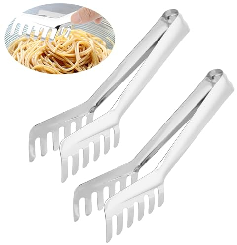 2 Stücke Servierzange, Nudelzange Spargelzange Gebäckzange Küchenzange Spaghettizange Kochzange Kammförmige Nudeln Brotclip Edelstahl-Lebensmittelzange Küchenzange Zum Servieren Von Speisen