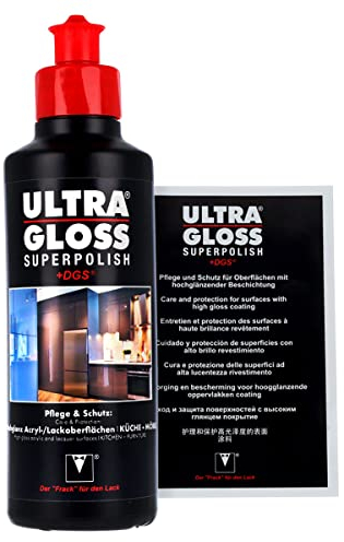 Möbel Politur Bundle - Ultra Gloss Superpolish Küche 0,25L + Booklet - Pflege & Schutz für Hochglanz Acryl & Lack Oberflächen für Küche & Möbel