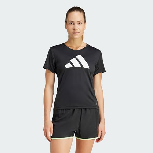adidas Mujer Run It Stripes tee, Black, S