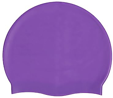 HYCOPROT Bonnet de Bain pour Enfants 100% Silicone pour garçons et Filles, Bonnet de Bain Confortable et élastique imperméable, Bonnet de Bain élastique pour Cheveux Longs et Courts (Violet)