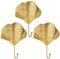 Oairse 3PCS Dekorative Garderobenhaken Gold Kleiderhaken Vintage Wandhaken Garderobe in Ginkgo Biloba-Form für Jacken, Schals, Taschen, Rucksäcke, Handtücher und Mehr, Retro Shabby Chic Landhausstil