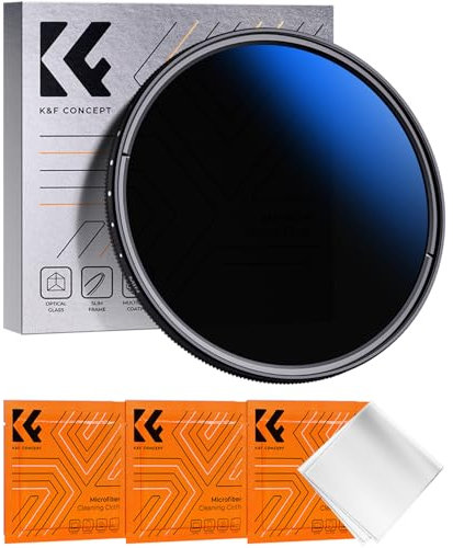 K&F CONCEPT 82mm Variable ND Filters ND2-2000, Neutral Density ND2 to ND2000 Filters for DSLR Lens Nano-coating Waterproof