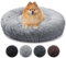 bluzelle Orthopädisches Hundebett für Kleine Hunde & Katzen, 60cm Donut Kissen Waschbar Rund Memory Foam Hundekorb Katzenbett Flauschig Hundekissen Katzenkissen, Farbe:Hellgrau