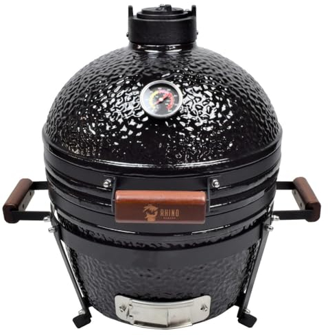 ZStyle – Kamado-Grill – japanischer Keramikgrill – Grill & Smoker mit Kuppel aus Glaskeramik – Holzkohle – Gartenofen (Kamado S – Schwarz)