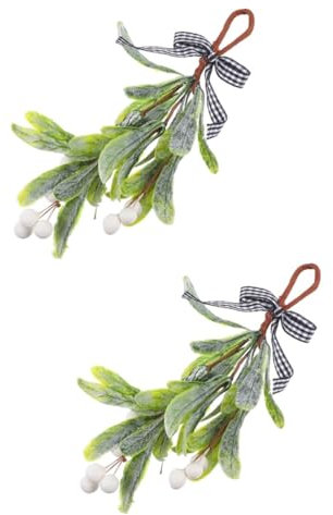 Ciieeo 2pcs Artificial Pick Fake Christmas Hanging Branches Holly Berries Christmas Decorations Indoor Outdoor