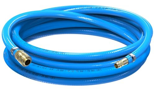 AUPROTEC Set di Tubi per Aria Compressa 10 mm di Diametro Interno 5 m in PVC I con Attacco Rapido in Ottone per Compressore ad Aria Compressa I Tubo per Compressore AUPROTEC Altamente Flessibile