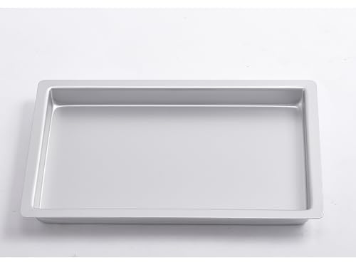 Cake Pan Aluminium Oblong (8 x 12 x 1) Baking Tray, Anodised Brownie Pan,Cake Tin, Silver