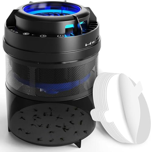 VEGREM Lampara Antimosquitos, 6W Antimosquitos Electrico, Mata Mosquitos Electrico para el Hogar de Interior, 6W Matamoscas Electrico Anti Mosquitos, 365nm UV Lámpara Antimosquitos Exterior, Negro
