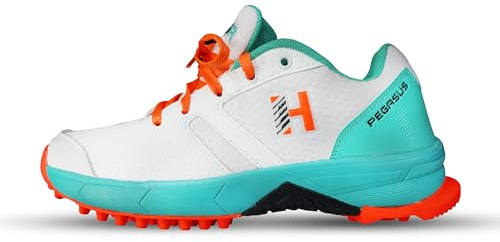 Heega Pegasus Cricket Shoes | | för män och pojkar | Material: Nät | Andningsbart nät | Halkfri sula för förbättrad hållbarhet för stabilitet, gRÖN, 42 EU