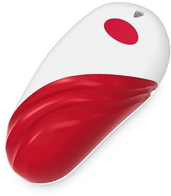 Electric Can Opener, One-utton Start Electric Tin Opener Suitable for All Canned Food, with Batteries and Bottle Opener, Suitable for Housewives, Elderly People with Arthritis (Red)