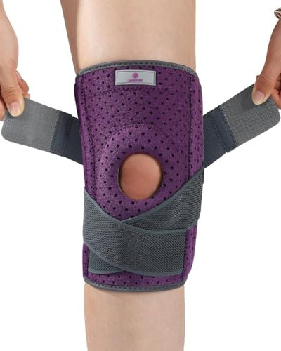 ABYON Knee Support for Men and Women, Adjustable Non-Slip Knee Brace with Side Stabilizers and Open Patella Gel Pad for Arthritis, Meniscus Tears, LCL/MCL/ACL Ligament Joint Pain (4XL/5XL)