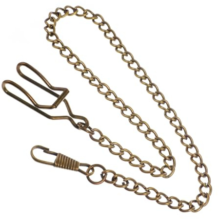 SynHHergyx Pocket Watch Chain Vintage Metal Watch Chain Vest Chains Bronze Clip (14.5 Inch)