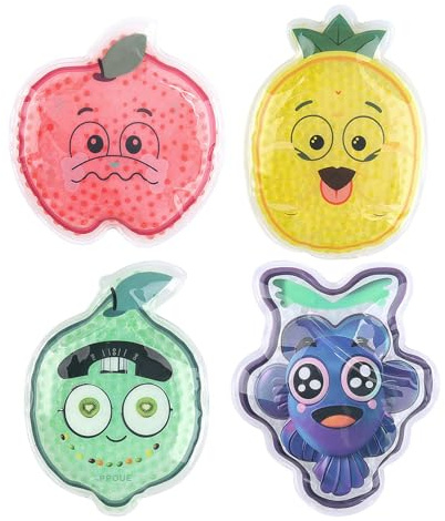 Ranley Packs de hielo Reutilizables, Parches de gel de personajes animados refrescantes 4 piezas almohadillas calmantes para pie, rodilla, codo, cadera y hombro, tobillo, deportes al aire libre