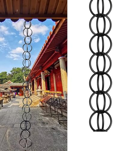 Dtyubfg Cadenas para Lluvia para Exteriores, Cadena colectora de Lluvia de 2m/6.5ft, Cadenas Decorativas para Colgar en canalones, Jardines y Patios - Decoración Ajustable y fácil de Instalar
