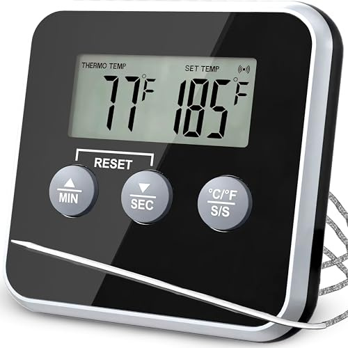 Retoo Termometro digitale per carne con sonda lunga, da 0 °C a 300 °C, preciso, IP67, impermeabile, termometro da cucina per barbecue, forno, arrosto, cottura, cottura e display LCD