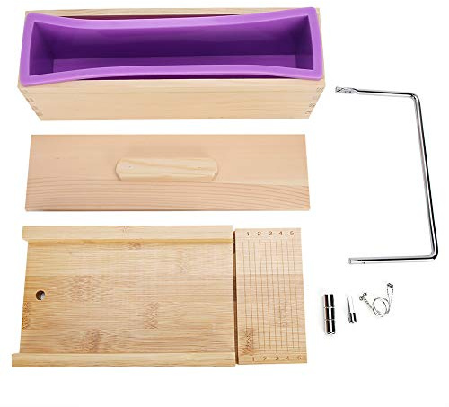 Molde para hacer pan y pasteles de jabón antiadherente hecho a mano de 900 ml con juego de cortador de alambre, herramienta multifuncional para hornear en la cocina para jabón,