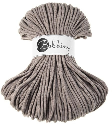 Bobbiny - Corda di macramè, 5 mm di spessore, color caffè, in 100% cotone, 100 m