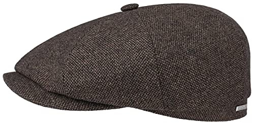 Stetson Hatteras Wool Flat Cap Brown 63 cm