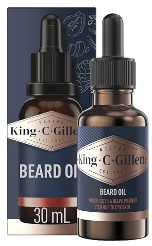King C. Gillette Beard Oil for Men - Argan, Jojoba, Avocado, Macadamia Seed and Almond Oils - Moisturize and Soften Beard