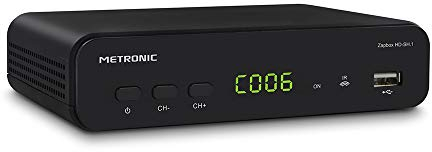 Metronic 441624 Zapbox HD-SH.1 Récepteur TNT DVB-T2 HEVC Fonction PVR Prise USB HDMI SPDIF RJ45 Télécommande Noir