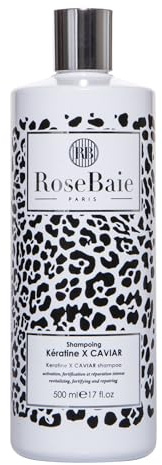 ROSEBAIE | Shampoing Premium Caviar et Kératine | Revitalise et Régénère les Cheveux Secs et Abîmés | Édition Limitée | Sans Sulfate Compatible avec Lissage | 500ml