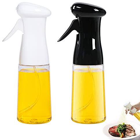 2 Pezzi Bottiglia Spray da Cucina, Distributore di Olio, Nebulizzatori per Olio da Cucina, Flacone Spruzzatore Olio, per Cucinare, Grigliare, Insalata, al Forno (Nero, Bianco)