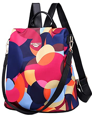 shepretty Damen Rucksack Oxford Umhängetasche Große KapazitätSchultaschen, 5Regenbogen…