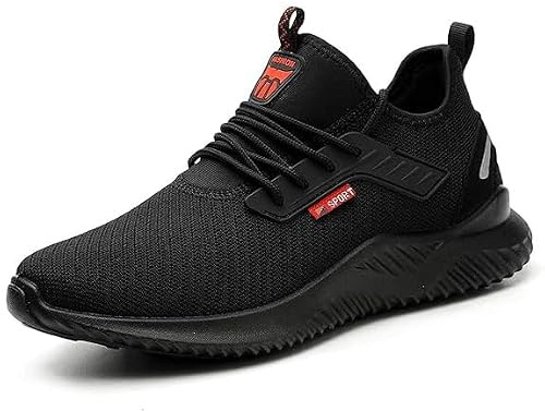 Steel Toe Caps Trainers Lightweight Boots Womens Mens Work Industrial Work Shoes Black2 EU38 Convert UK5