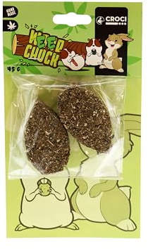Croci Woodchuck - Foglie di canapa, Mangime per roditori 100% naturale, Snack per conigli, criceti, cincillà e porcellini d'india, 45g