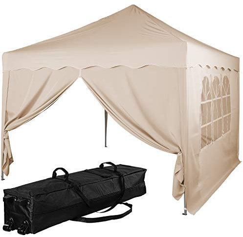 INSTENT Pavillon 3 x 3 m Basic wasserdicht UV Schutz 50+, 2 Seitenteile, Farbwahl, Beige